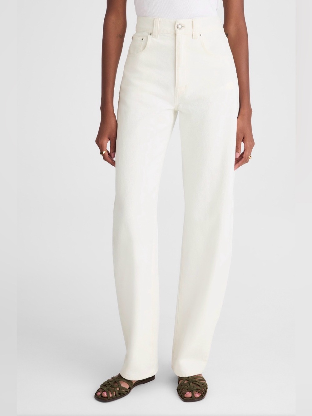 Madewell High-Rise Balloon Leg Jeans in Tile White